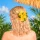 Hawaii Hibiscusblüten Haarspange gelb