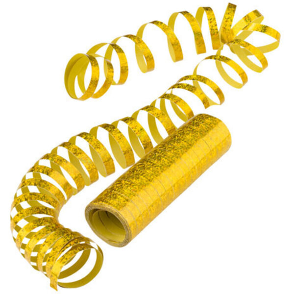 Party Luftschlangen metallic holographisch Farbe: gold