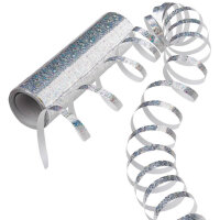 Party Luftschlangen metallic holographisch Farbe: silber