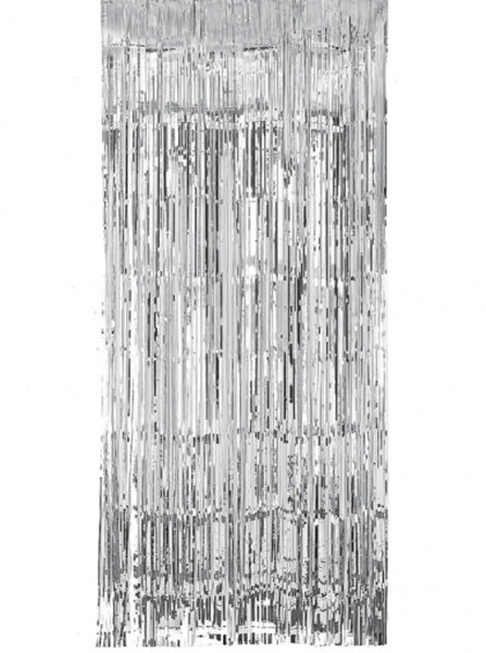 Lametta Vorhang in vielen Farben 91,4x240cm Farbe: silber