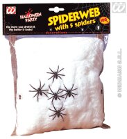 Halloween Riesen Spinnweben 100g weiss mit 5 Spinnen
