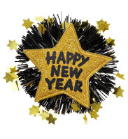 Edler Glitzer Happy New Year Anstecker bzw. Brosche in gold und silber