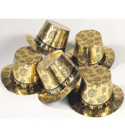 Happy New Year Hut als Zylinder in gold und silber