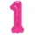 Folienballon pink als Zahlenballon 0 bis 9 86cm Zahl: 1