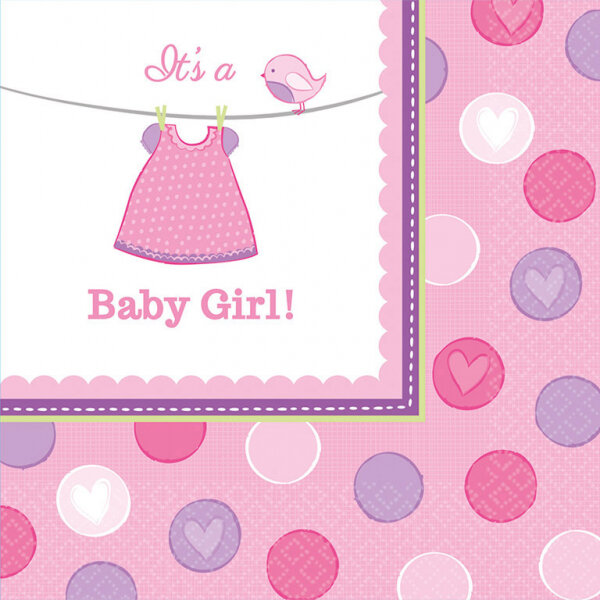 Baby shower It´s a Girl Servietten 33x33cm