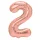 Folienballon rose gold als Zahlenballon 0 bis 9 - 86cm Zahl: 2