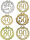 Jubiläumszahlen in gold und silber zum Geburtstag Jubiläum