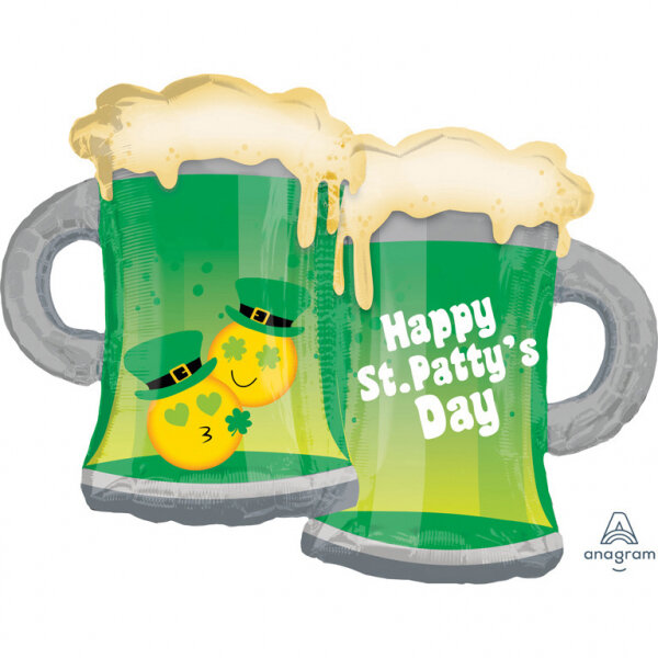 Folienballon als Bierkrug für St. Patricks Tag - Happy St. Patty´s Day
