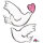 Folienballon weisse Tauben mit Herz zur Hochzeit 81cm