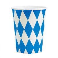 8 Oktoberfest Einweg Pappbecher mit Raute 266ml