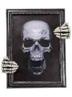 Halloween Totenkopf Bild mit Stimme 30x35cm