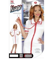 Krankenschwester Kostüm als Kleid für Damen mit Haube