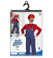 Kinderkostüm blauer Handwerker Overall für Mario