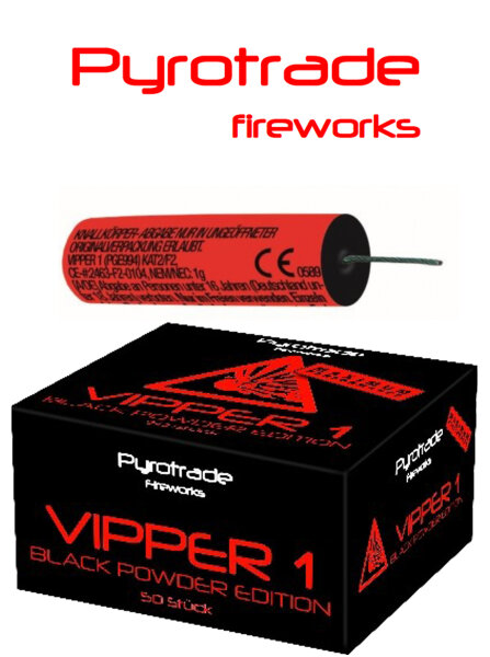 50 Vipper 1 Knaller von Pyro Trade Schwarzpulver Böller
