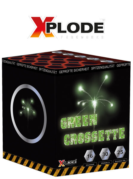 Silvester Feuerwerk Batterie Green Crossette in grün