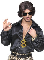 80 er Jahre Set Proll Dollar Goldkette, Brille und Armband