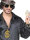 80 er Jahre Set Proll Dollar Goldkette, Brille und Armband