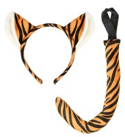 Tiger Kostüm Set mit Haarreif